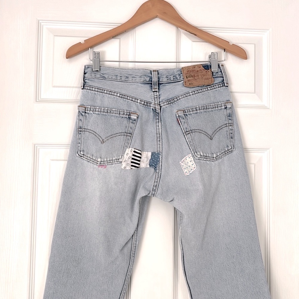 Vintage 501 Levi’s Custom patched/mended by La Reunion NY.